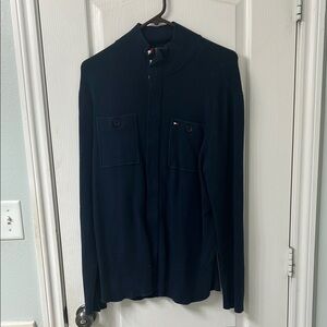 Tommy Hilfiger Men's Navy Zip-Up Sweater